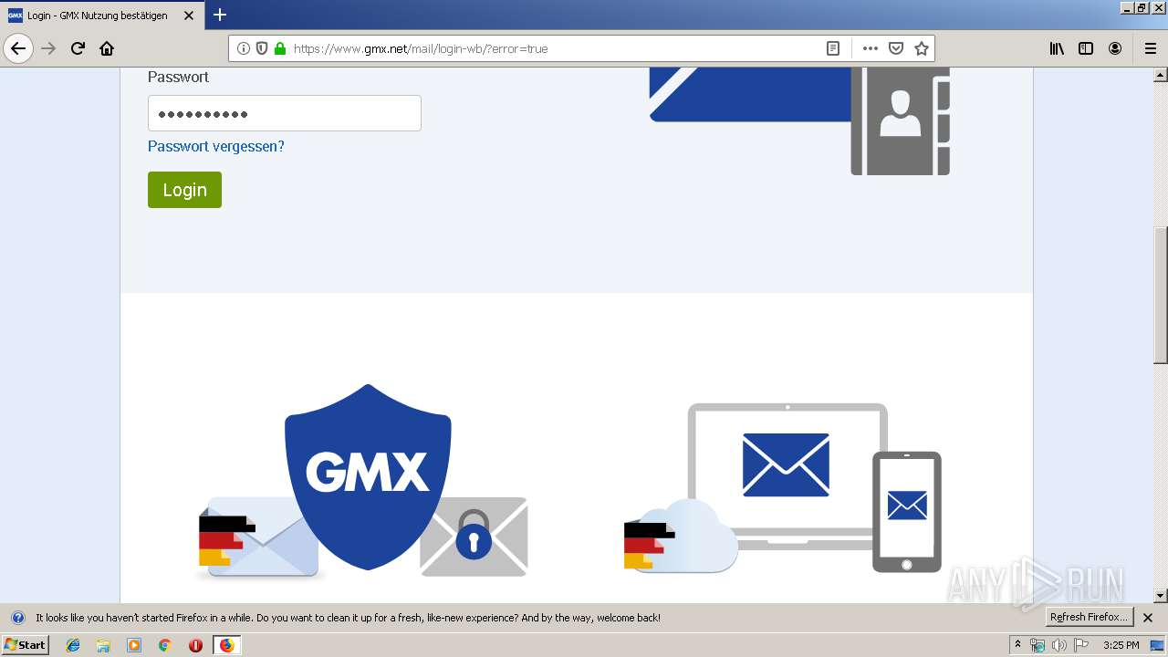 Gmx login passwort vergessen