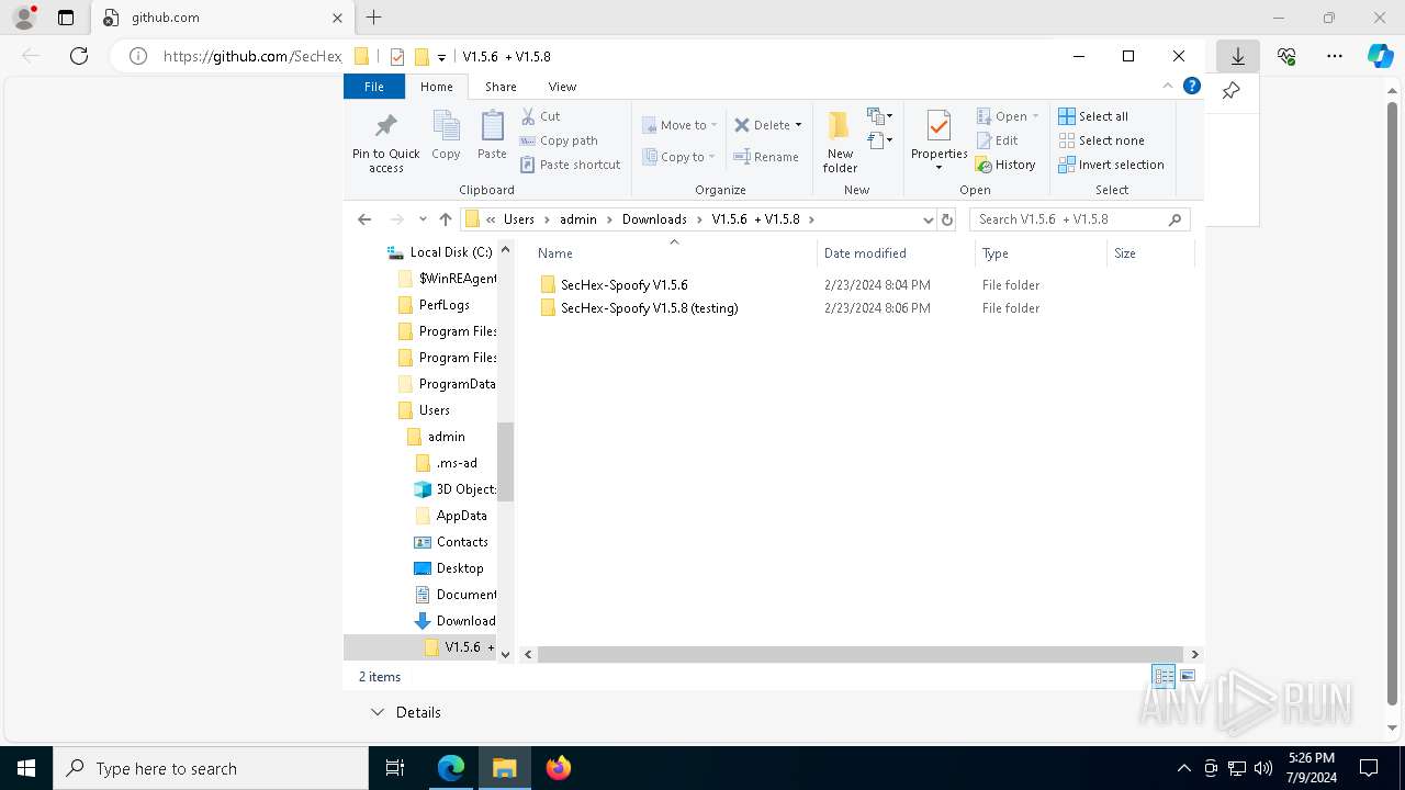 Sechex Spoofy Malware analysis https://github.com/SecHex/SecHex-Spoofy/releases ...