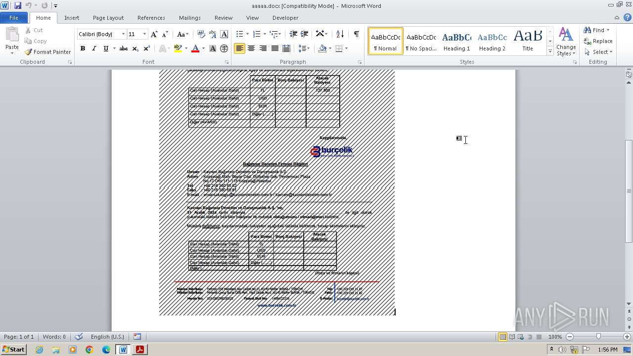 Malware analysis aaaaa.docx Malicious activity | ANY.RUN - Malware ...