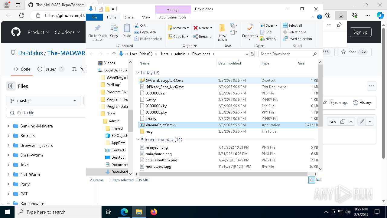 Malware analysis https://github.com/Da2dalus/The-MALWARE-Repo/blob ...