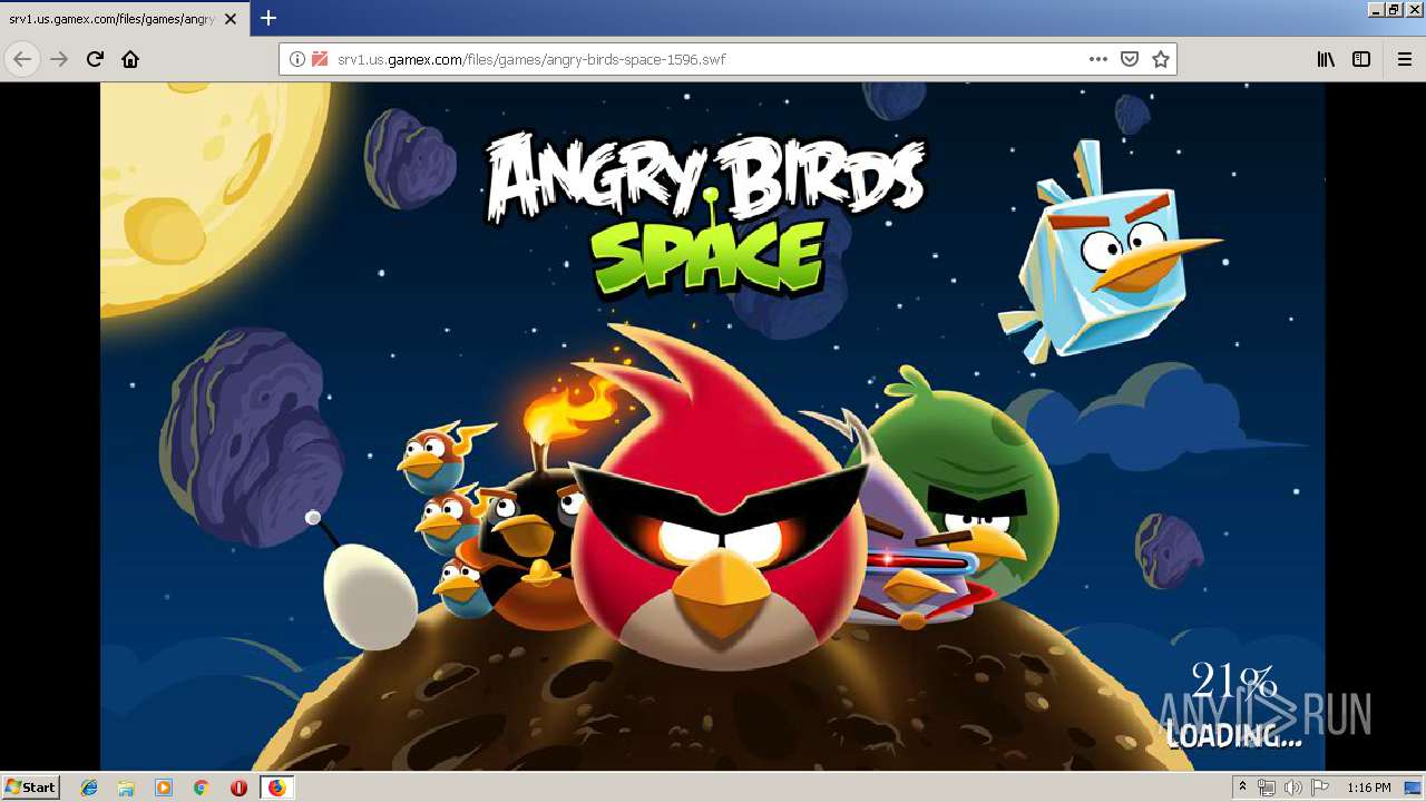 Malware analysis http://srv1.us.gamex.com/files/games/angry-birds-space-1596.swf  No threats detected | ANY.RUN - Malware Sandbox Online