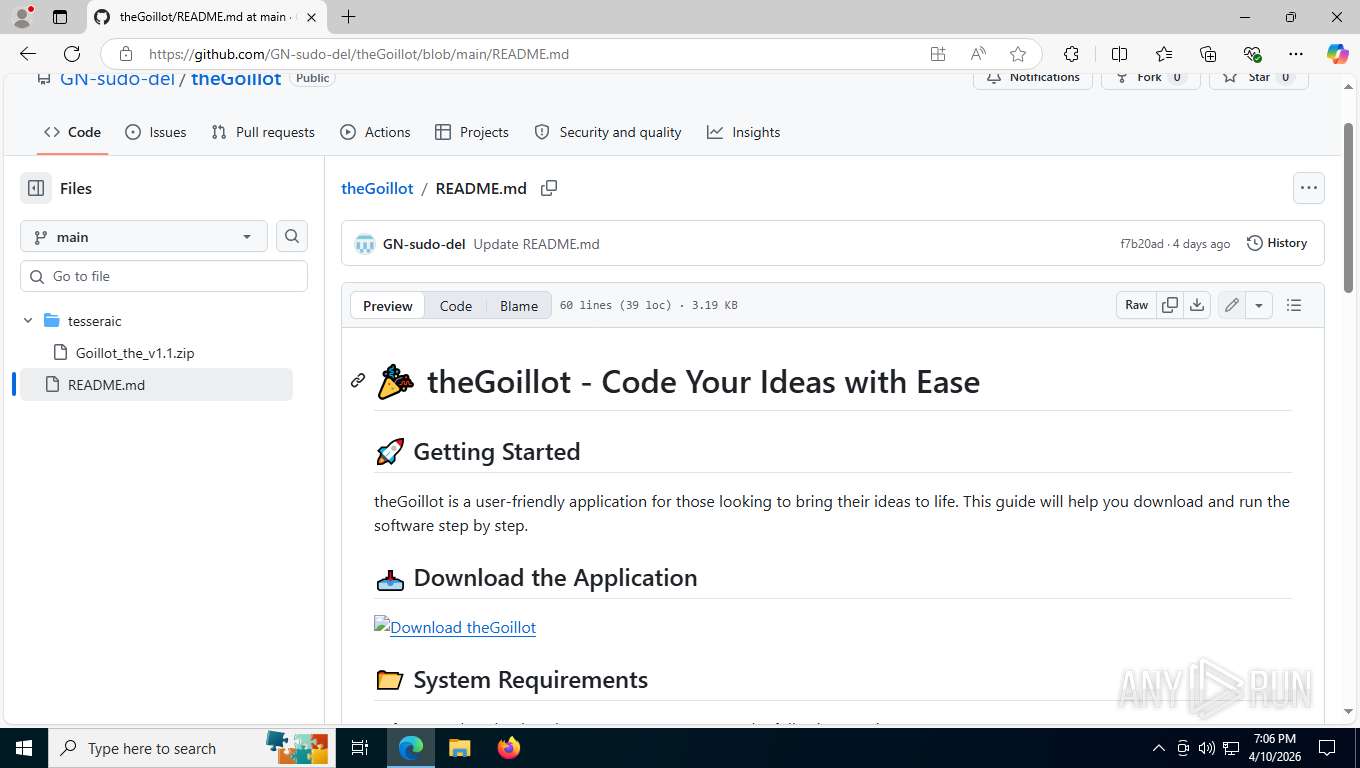Malware analysis https://github.com/GN-sudo-del/theGoillot Malicious ...