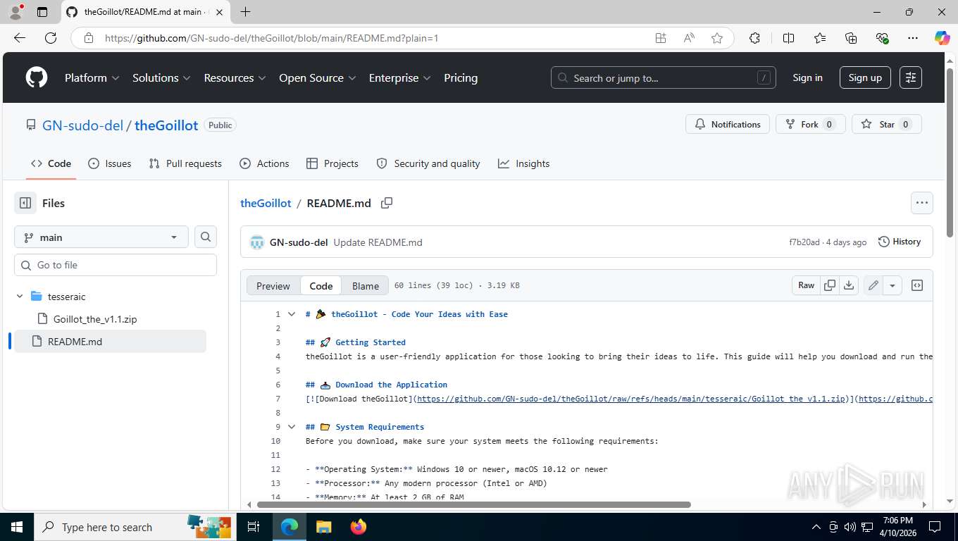 Malware analysis https://github.com/GN-sudo-del/theGoillot Malicious ...