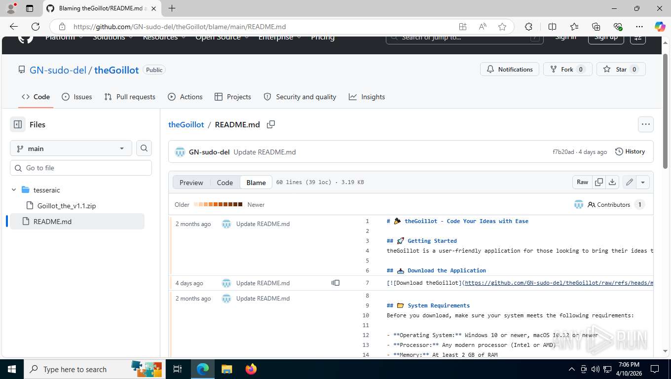 Malware analysis https://github.com/GN-sudo-del/theGoillot Malicious ...