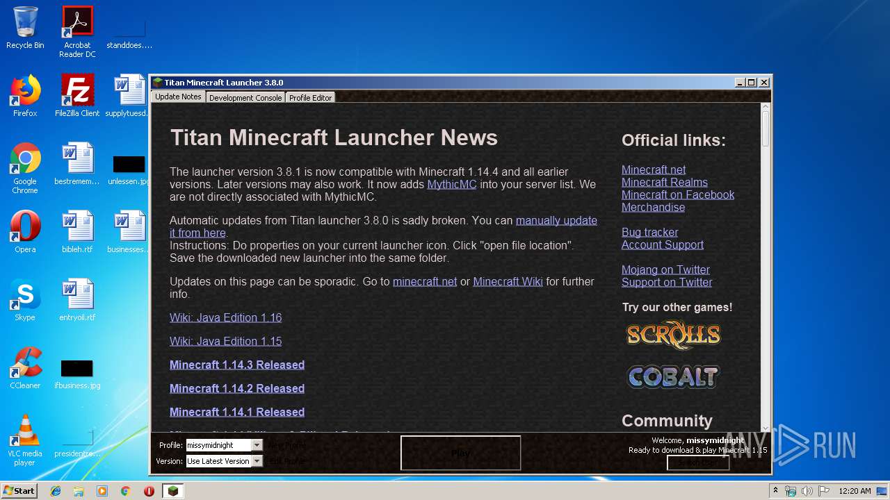 Malware analysis minecraft-titan-launcher-3.7.0.exe Malicious activity