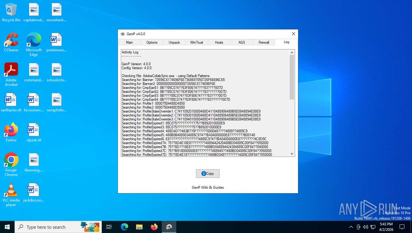 Malware analysis GenP-v4.0.0.exe Malicious activity | ANY.RUN - Malware ...
