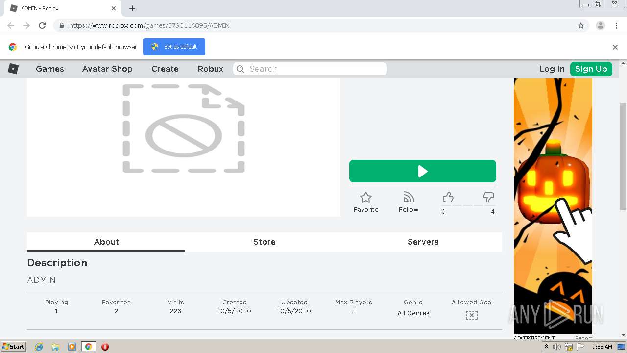 Https Www Roblox Com Games 5793116895 Admin Any Run Free Malware Sandbox Online - admin application roblox
