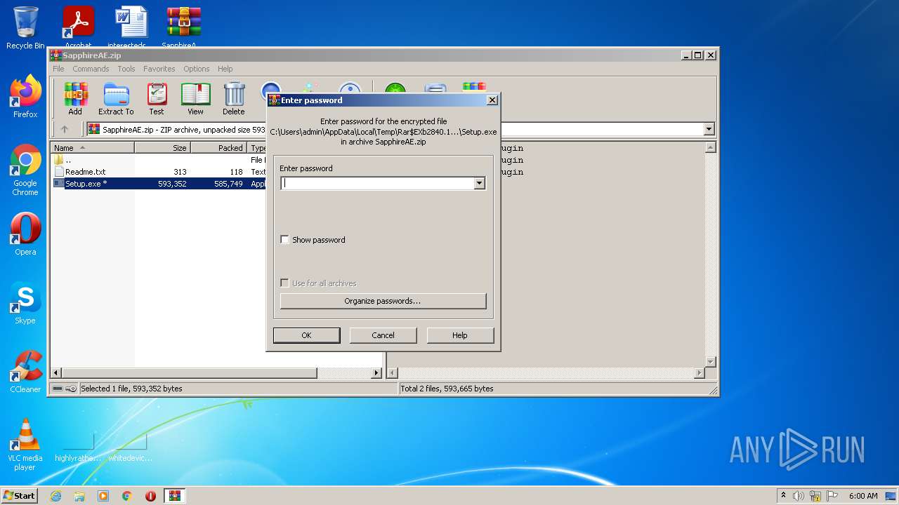 Analysis SapphireAE.zip (MD5 4235268336925B2413980FD9F6014F79
