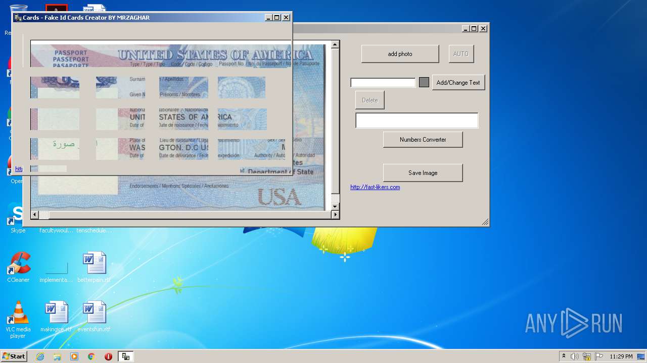 Malware analysis Fake ID Cards Creator.exe No threats detected ANY