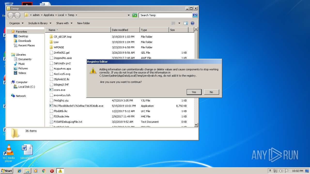 Malware analysis f617fbcd00bc8cf1763d9ac7363536db.exe Malicious ...