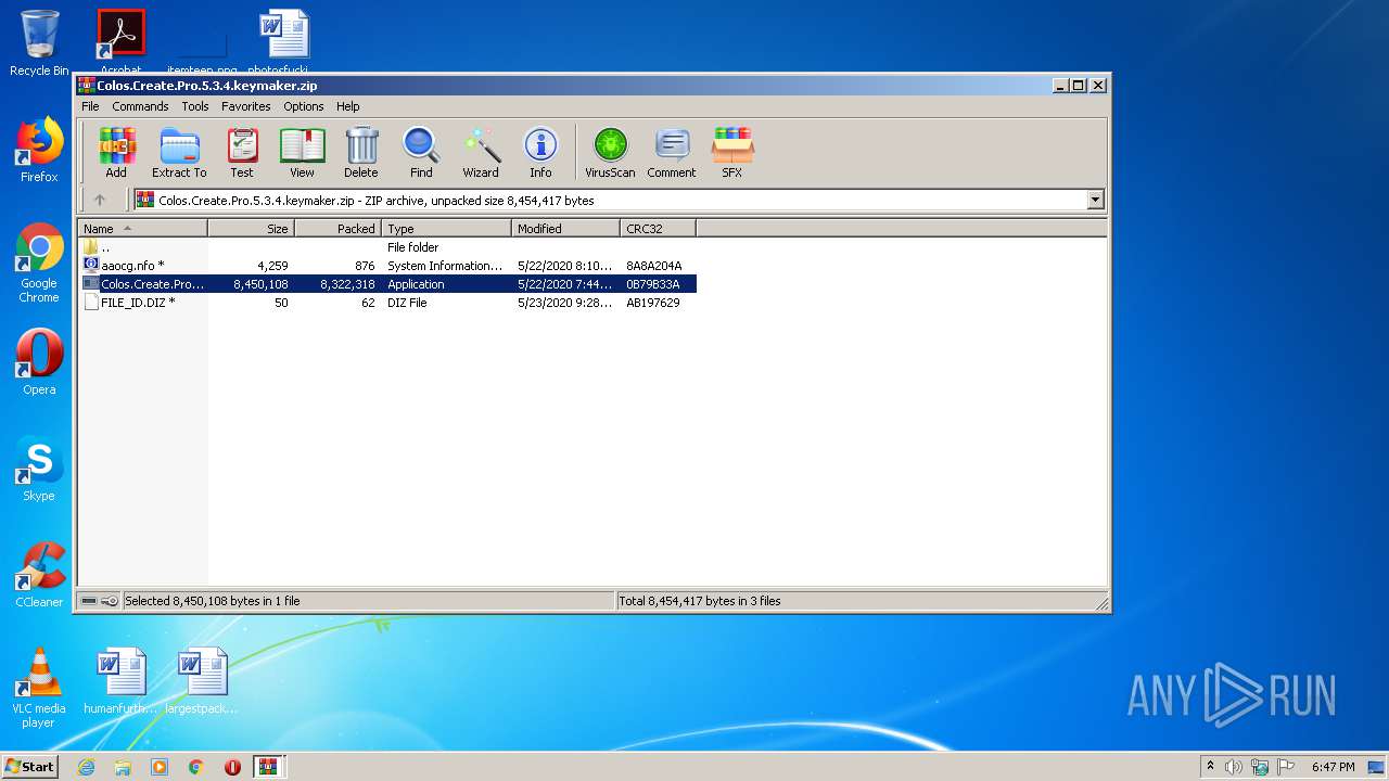 Malware analysis Colos.Create.Pro.5.3.4.keymaker.zip Malicious activity ...