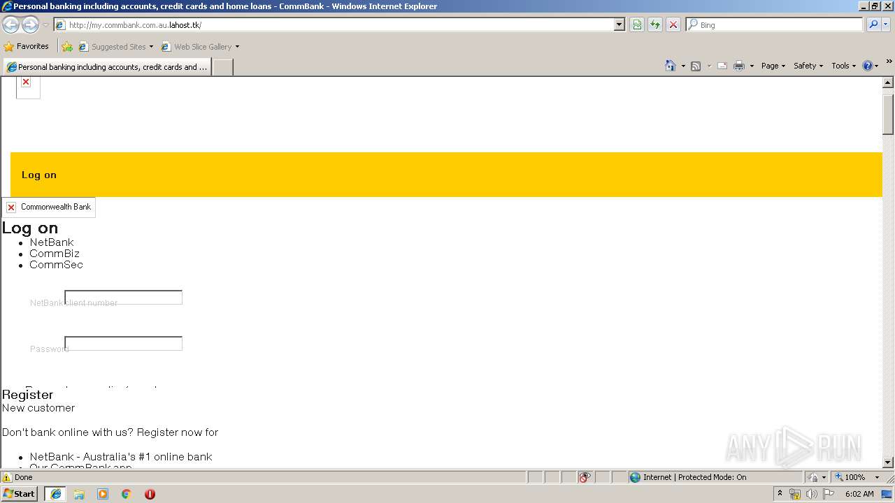 Http My Commbank Com Au Lahost Tk Any Run Free Malware