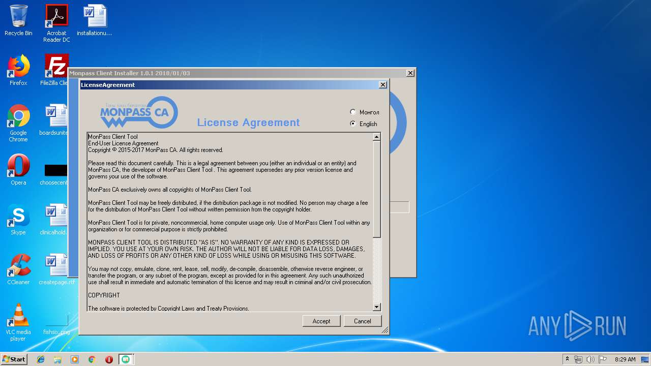 Malware analysis Monpass.Client.Installer.exe No threats detected ANY