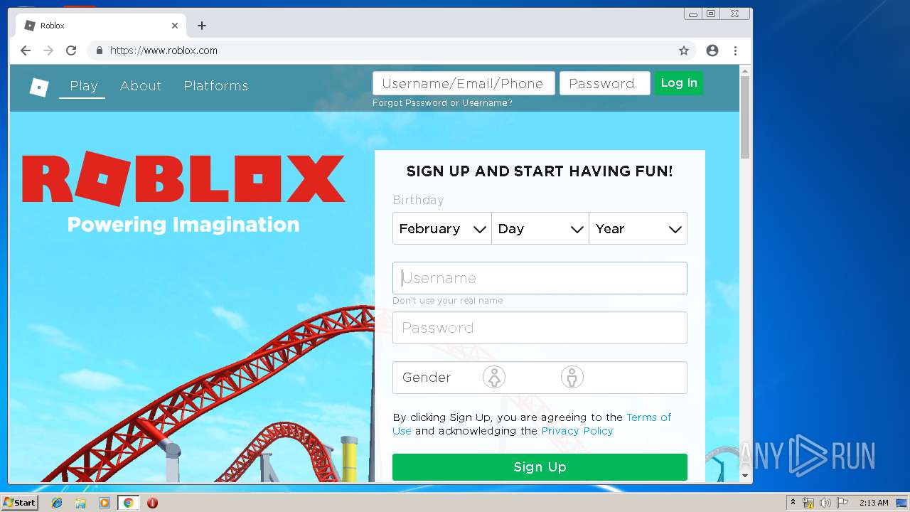Roblox Visit Bot Exe Md5 025f4b36c9215195b0320cc17f9bd229 Interactive Analysis Any Run - roblox.com sign in page