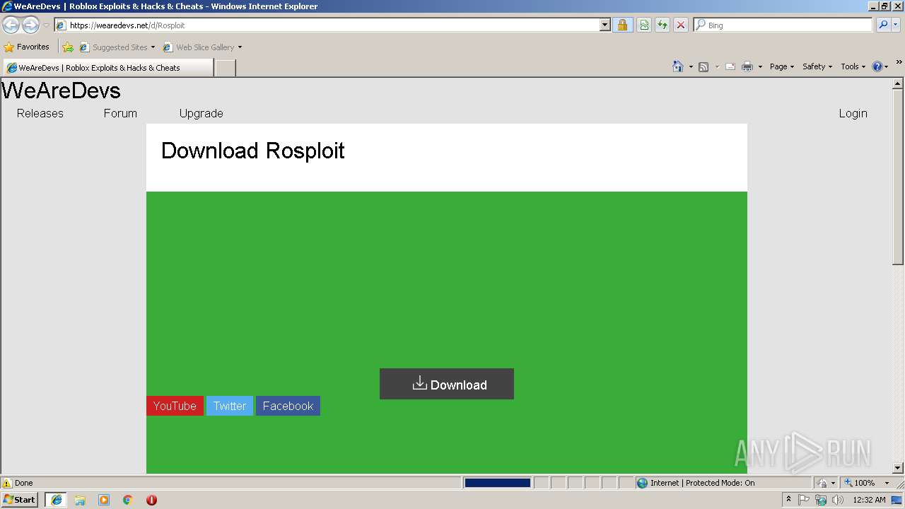 Https Wearedevs Net D Rosploit Any Run Free Malware Sandbox Online - roblox noclip wearedevs