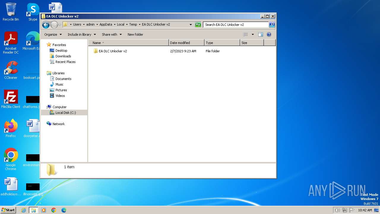 Malware analysis EA DLC Unlocker v2.7z Malicious activity ANY.RUN Malware Sandbox Online