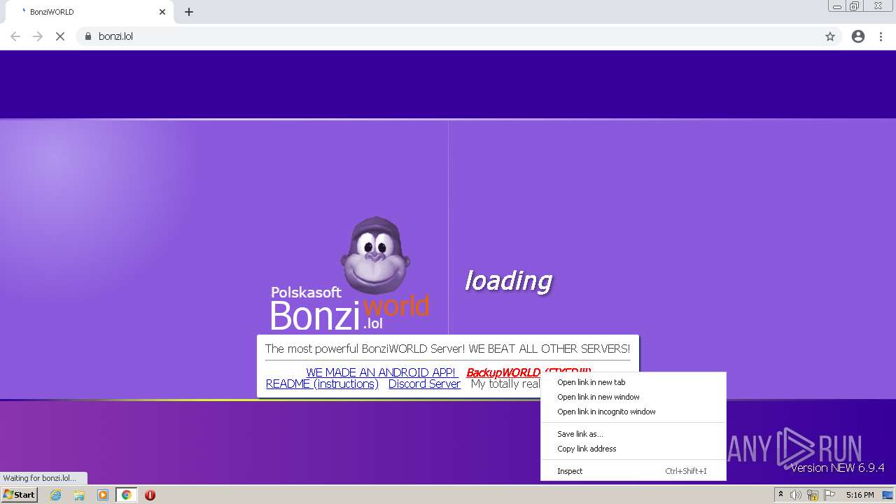 Bonzi World, /linux 1