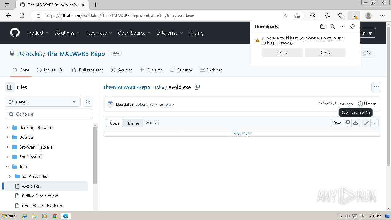 Malware analysis https://github.com/Da2dalus/The-MALWARE-Repo Malicious ...