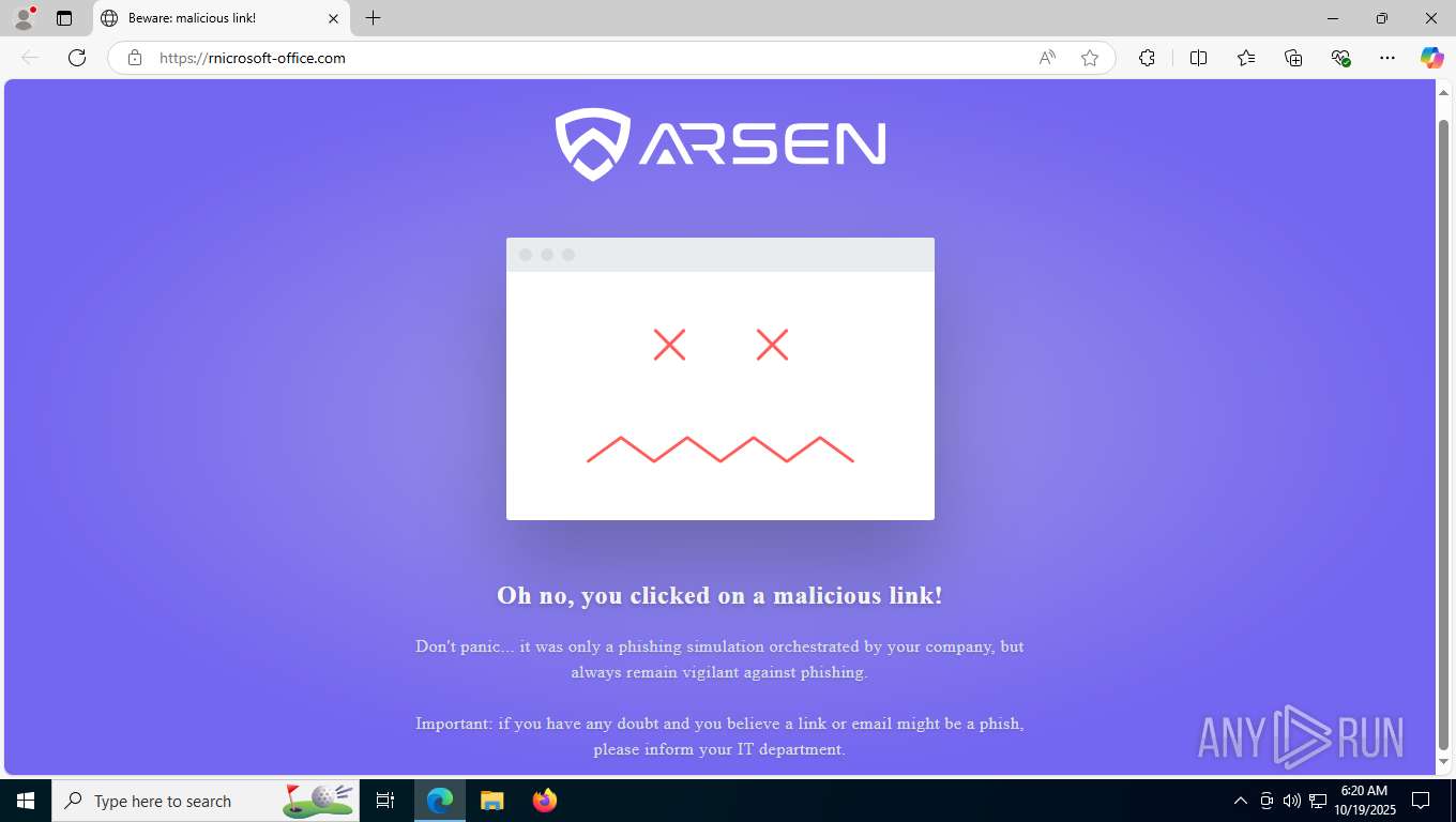 Malware analysis rnicrosoft-office.com Malicious activity | ANY.RUN ...