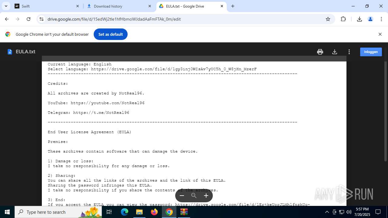 Malware analysis https://getswift.vip/ Malicious activity | ANY.RUN ...