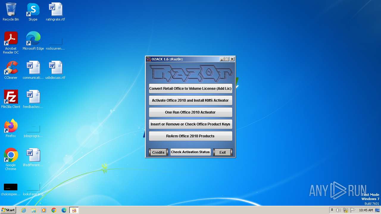 Malware analysis Office 2010 Activation and Conversion Kit 1.6.exe  Malicious activity | ANY.RUN - Malware Sandbox Online