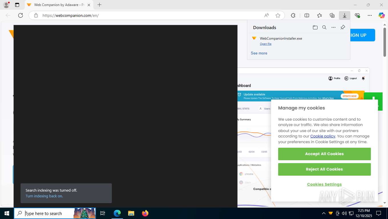 Malware analysis webcompanion.com Malicious activity | ANY.RUN ...