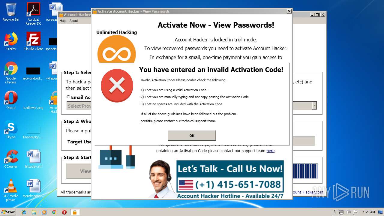 get activation code for account hacker