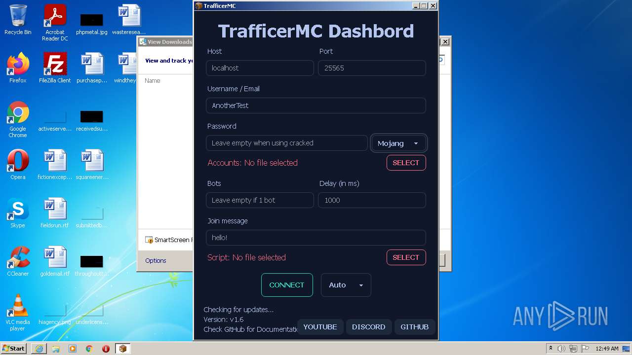Malware analysis https://github.com/RattlesHyper/TrafficerMC/releases ...