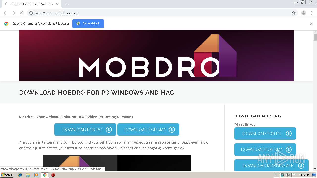 http://mobdropc.com/ | ANY.RUN - Free Malware Sandbox Online