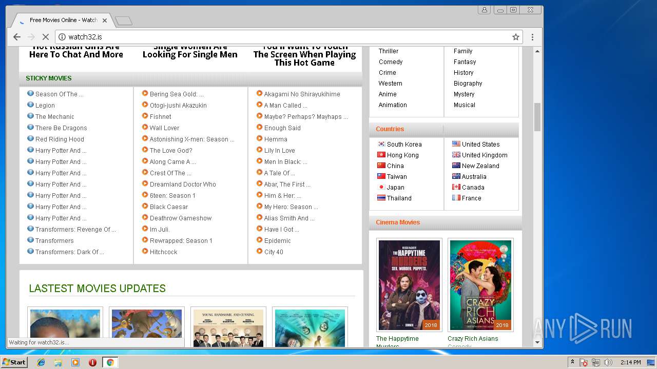 Malware analysis http www.watch32 Malicious activity ANY