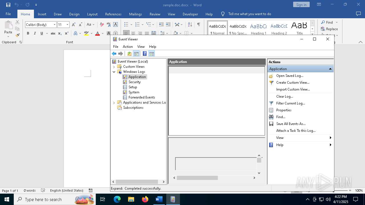 Malware Sample Files Malware analysis sample.doc No threats detected | ANY.RUN - Malware ...