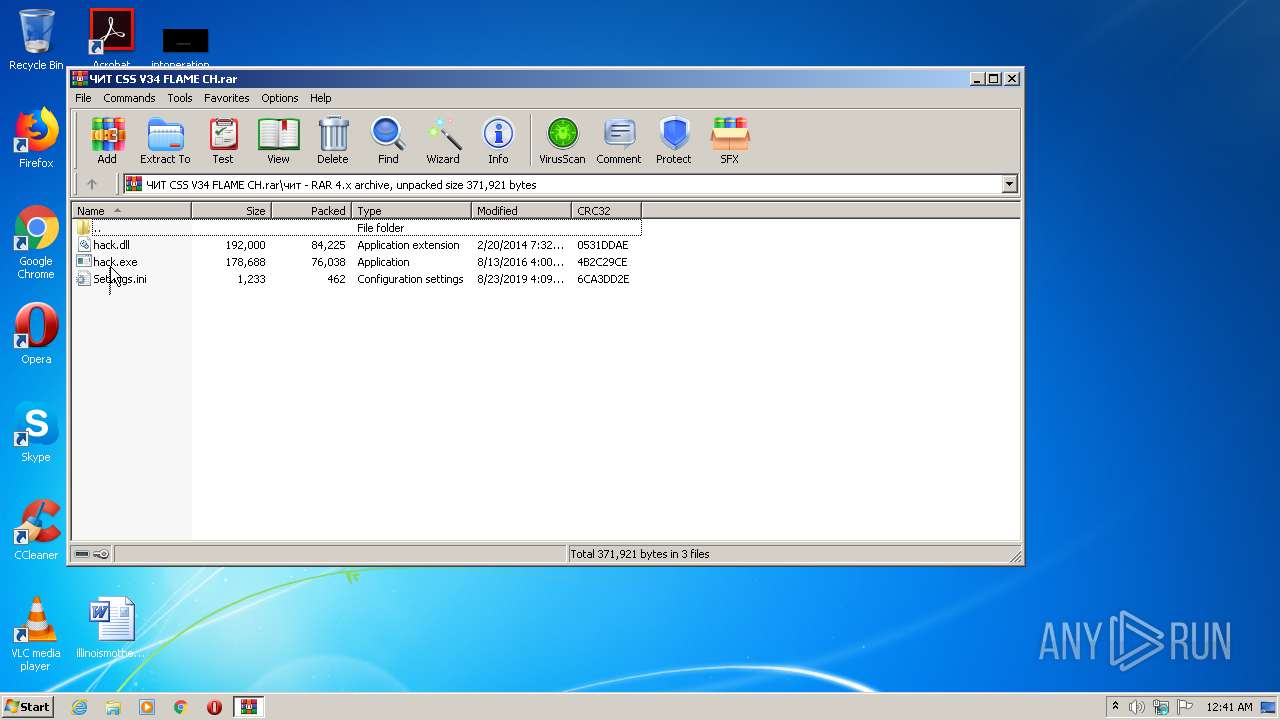 Malware Analysis ЧИТ CSS V34 FLAME CH.Rar No Threats Detected.