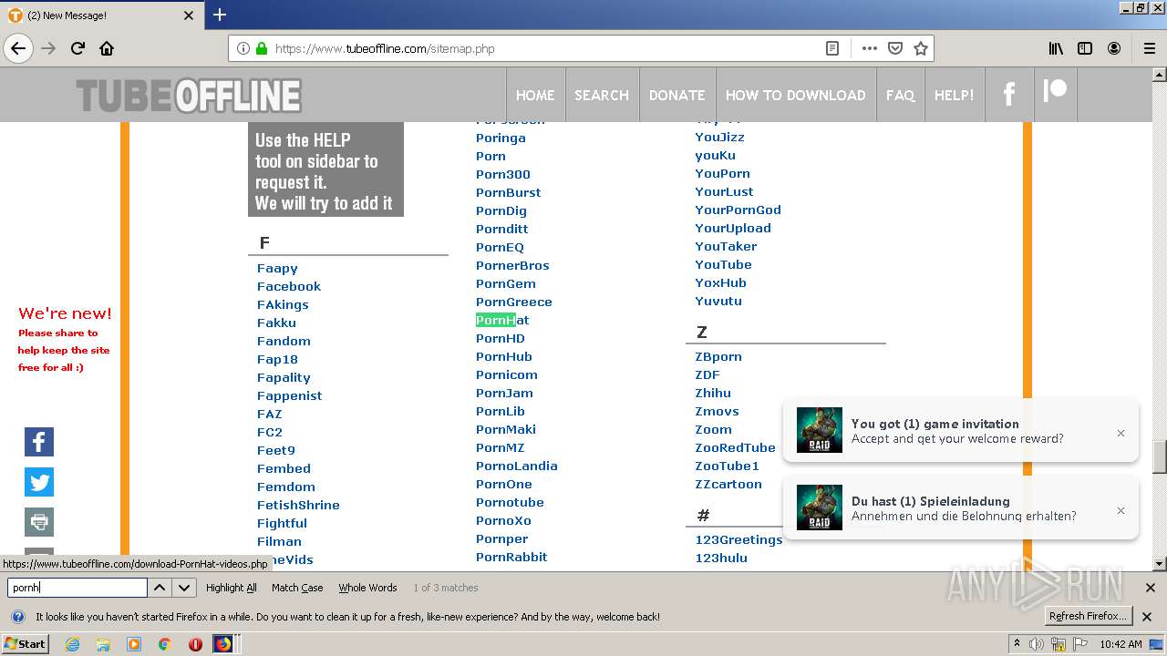 Malware analysis  https://www.pornhub.com/view_video.php?viewkey=ph5e727cd7e1abb Malicious  activity | ANY.RUN - Malware Sandbox Online