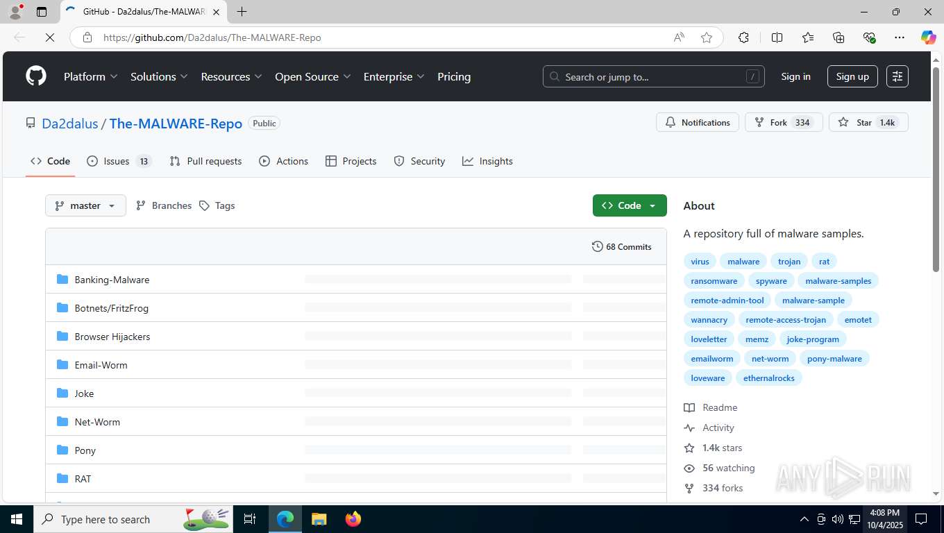 Malware analysis https://github.com/Da2dalus/The-MALWARE-Repo Malicious ...