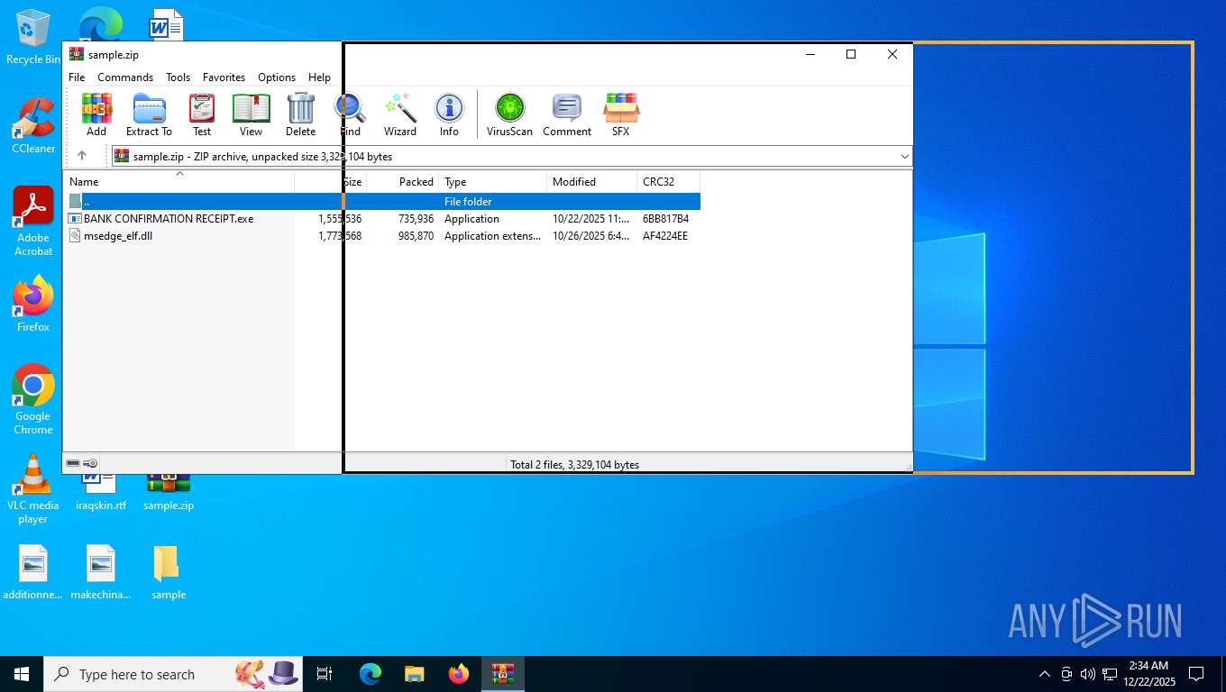 Malware analysis sample.zip Malicious activity | ANY.RUN - Malware ...