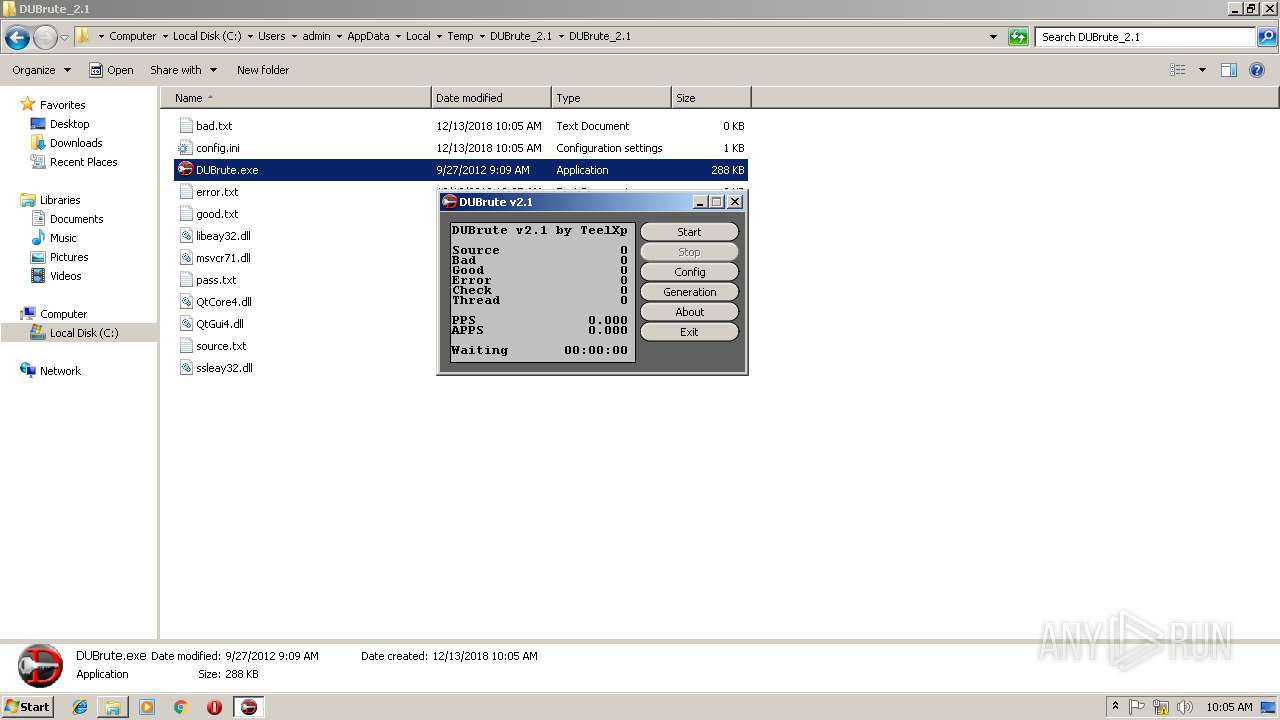 Malware Analysis DUBrute_2.1.Rar Malicious Activity | ANY.RUN.