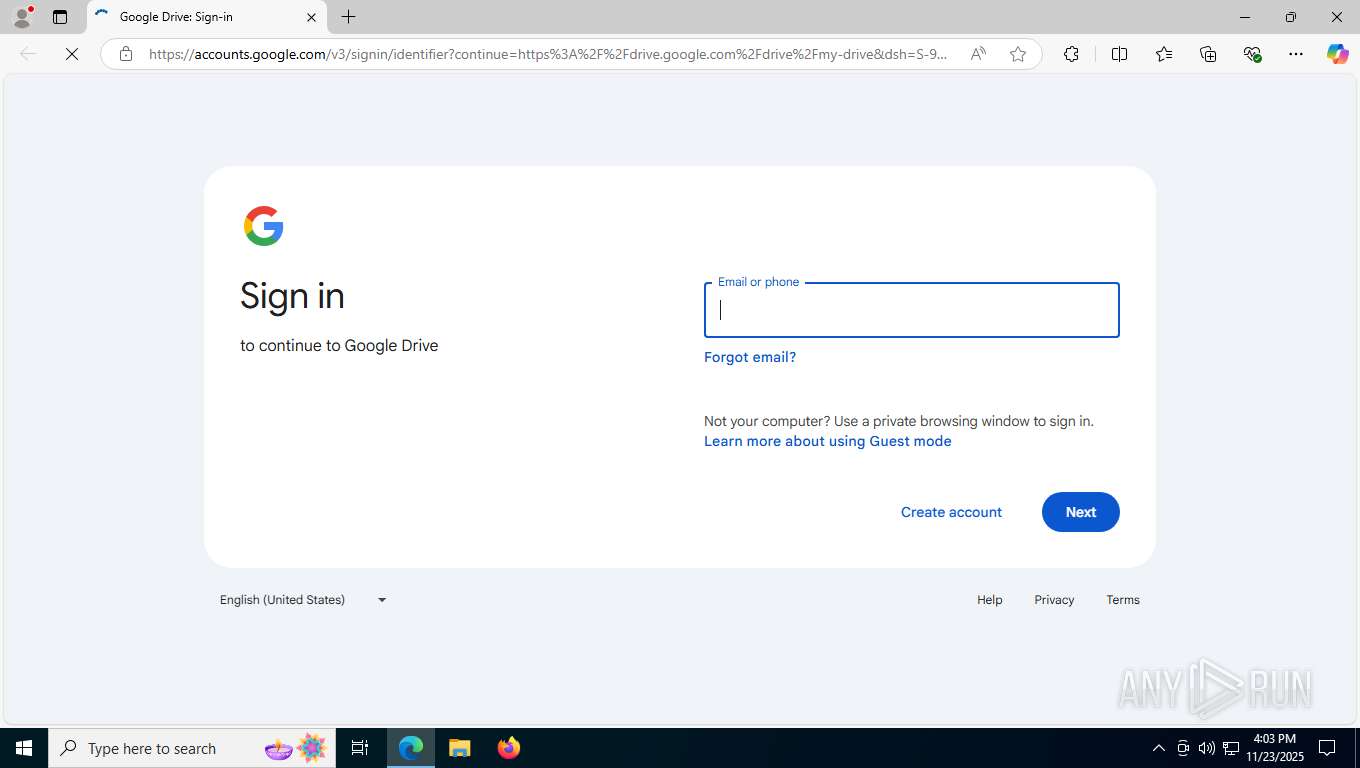 Malware analysis https://accounts.google.com/v3/signin/identifier ...