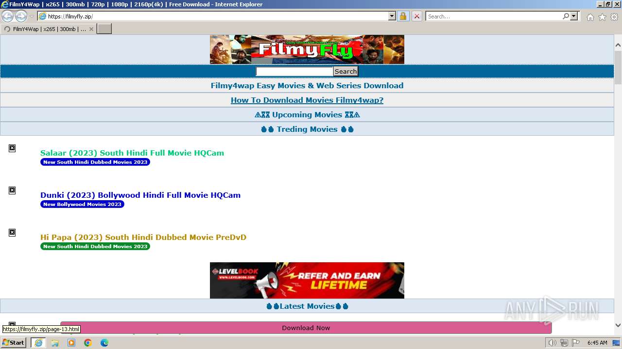 Malware analysis filmyfly.zip Malicious activity ANY.RUN Malware