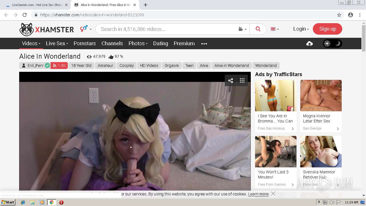 Malware analysis https://xhamster.com/tags/alice-in-wonderland No threats  detected | ANY.RUN - Malware Sandbox Online