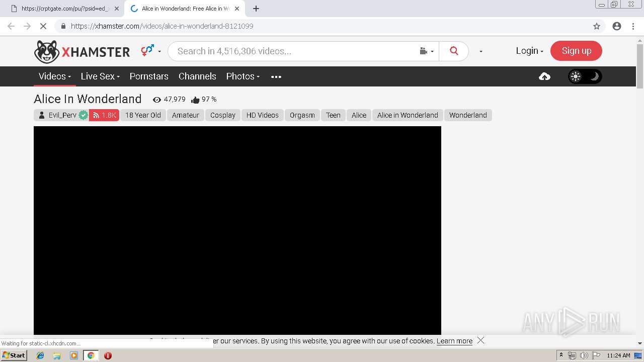 Malware analysis https://xhamster.com/tags/alice-in-wonderland No threats  detected | ANY.RUN - Malware Sandbox Online