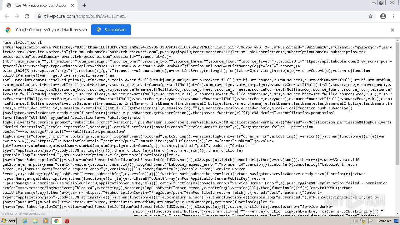 Malware analysis https://trk-epicurei.com/scripts/push/v9e118mez8 ...