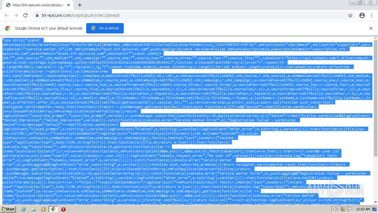 Malware analysis https://trk-epicurei.com/scripts/push/v9e118mez8 ...