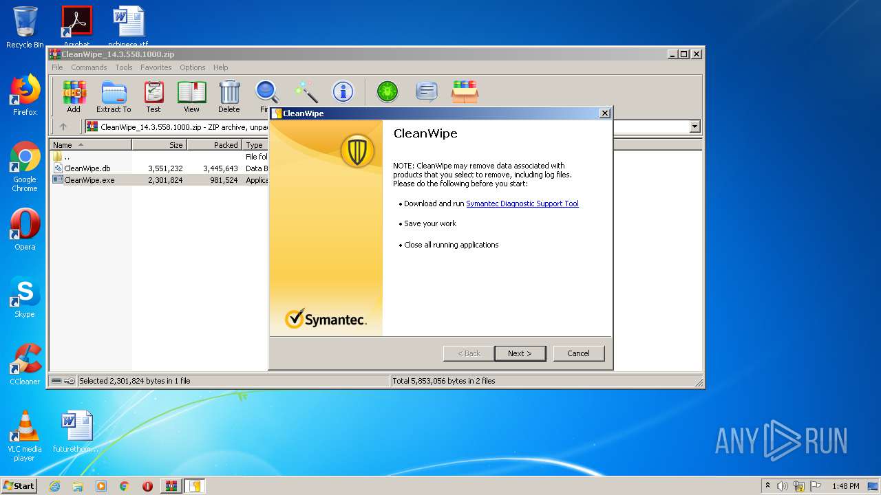 Malware analysis CleanWipe_14.3.558.1000.zip Malicious activity ANY