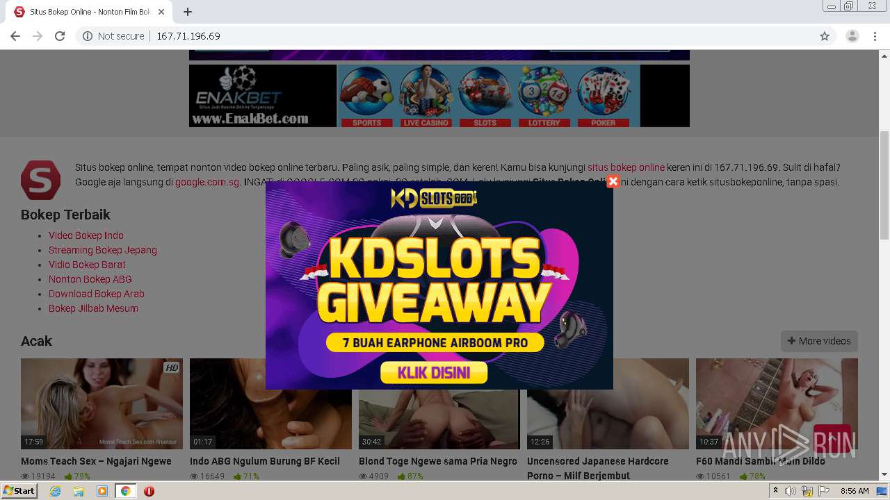 Malware analysis http:167.71.196.69bokep-jilbab No threats detected |  ANY.RUN - Malware Sandbox Online