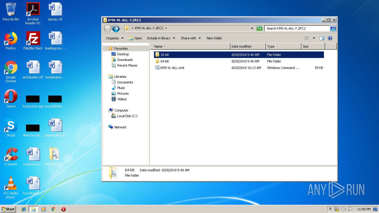 Malware analysis KMS-VL-ALL-7.2RC2.rar Malicious activity | ANY.RUN -  Malware Sandbox Online