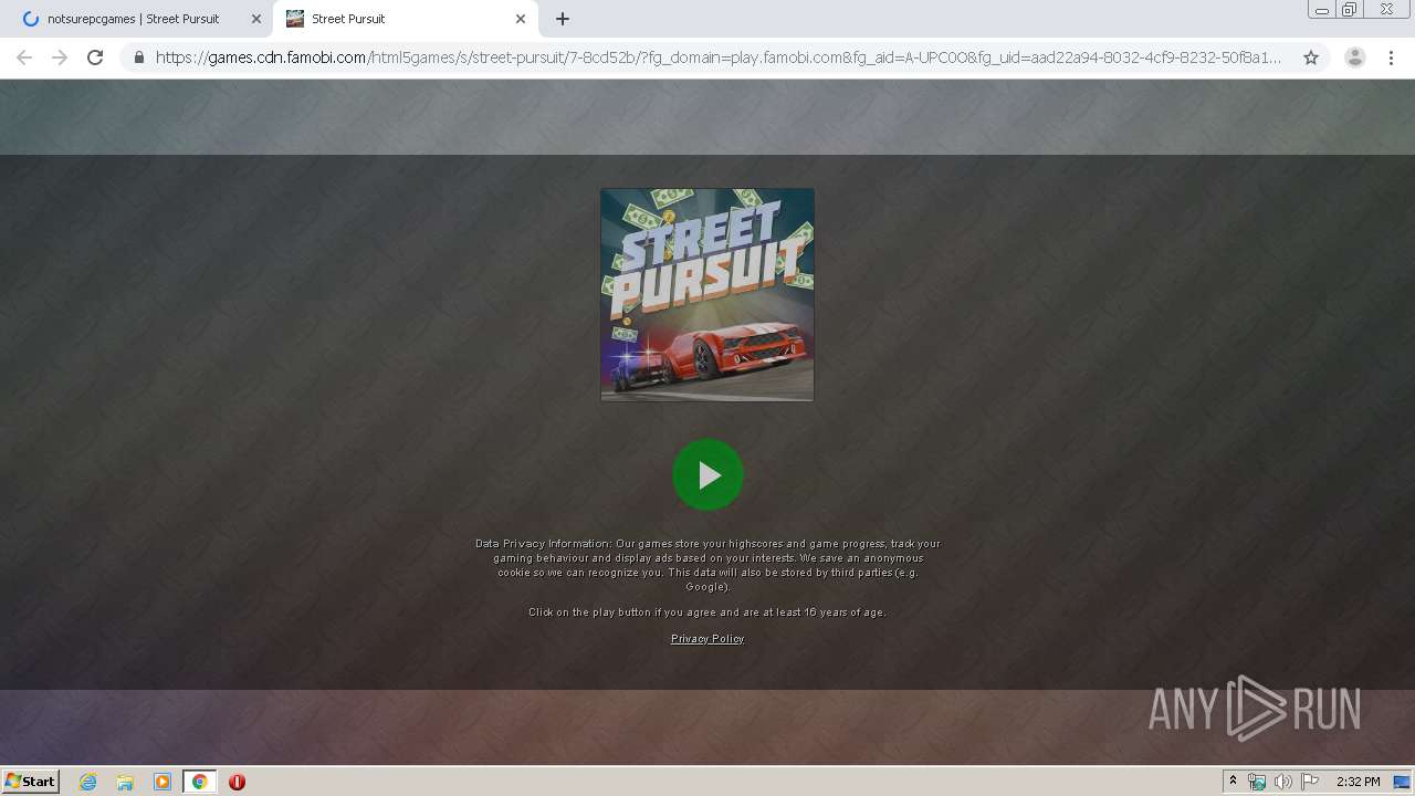 http://www.notsurepcgames.com | ANY.RUN - Free Malware Sandbox Online