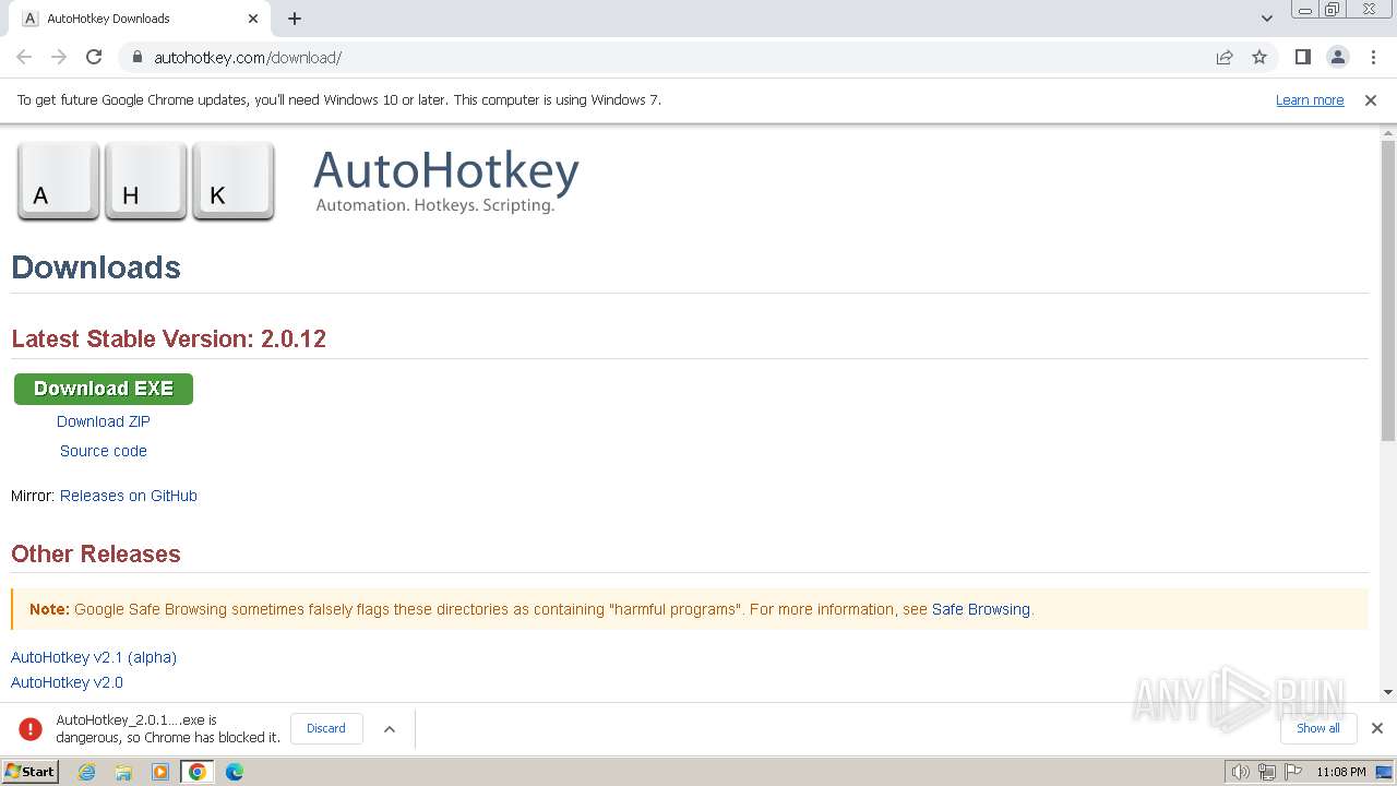 Malware analysis https://www.autohotkey.com/download/ Malicious activity |  ANY.RUN - Malware Sandbox Online