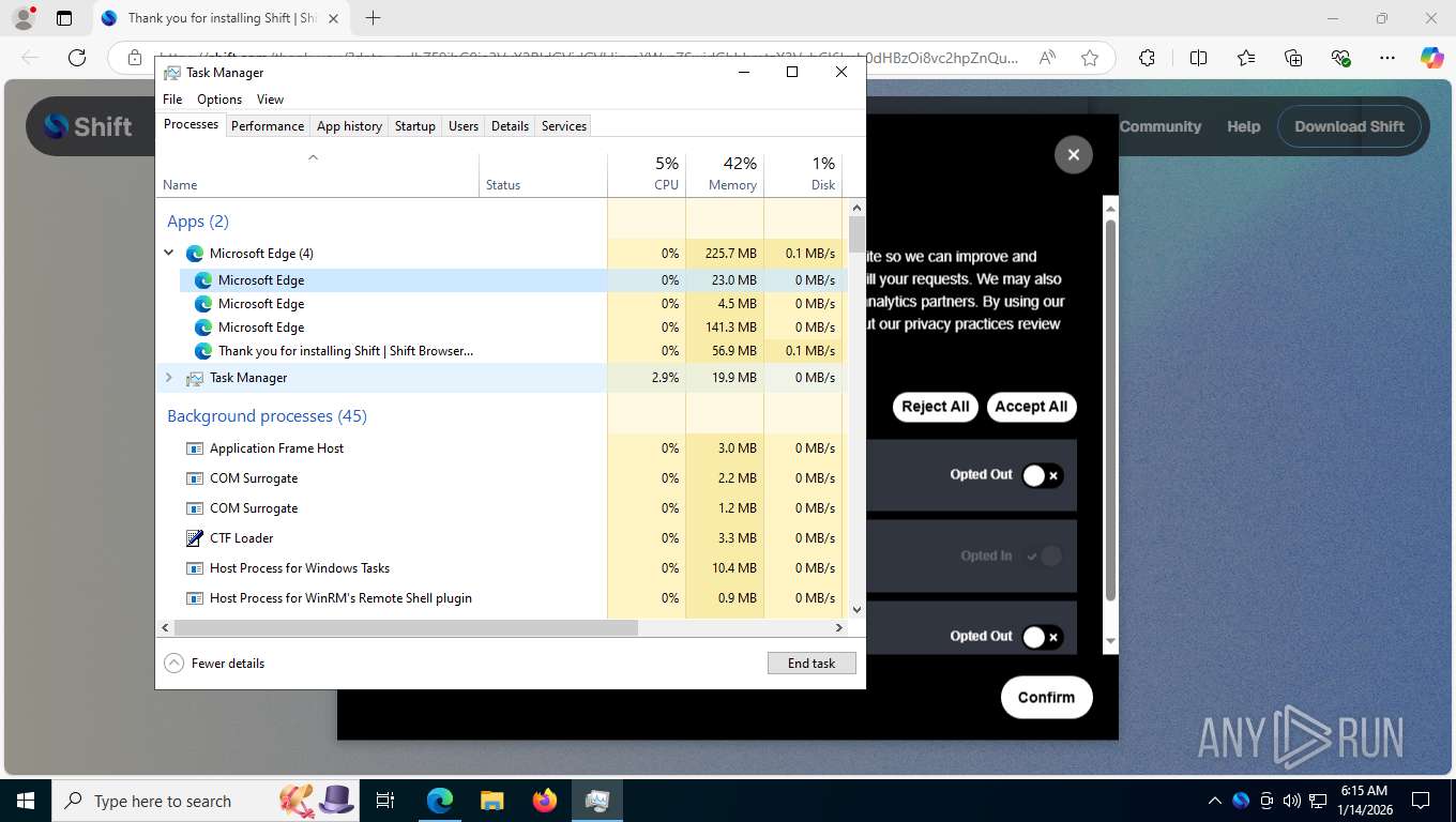 Malware analysis https://shift.com/download/ Malicious activity | ANY ...