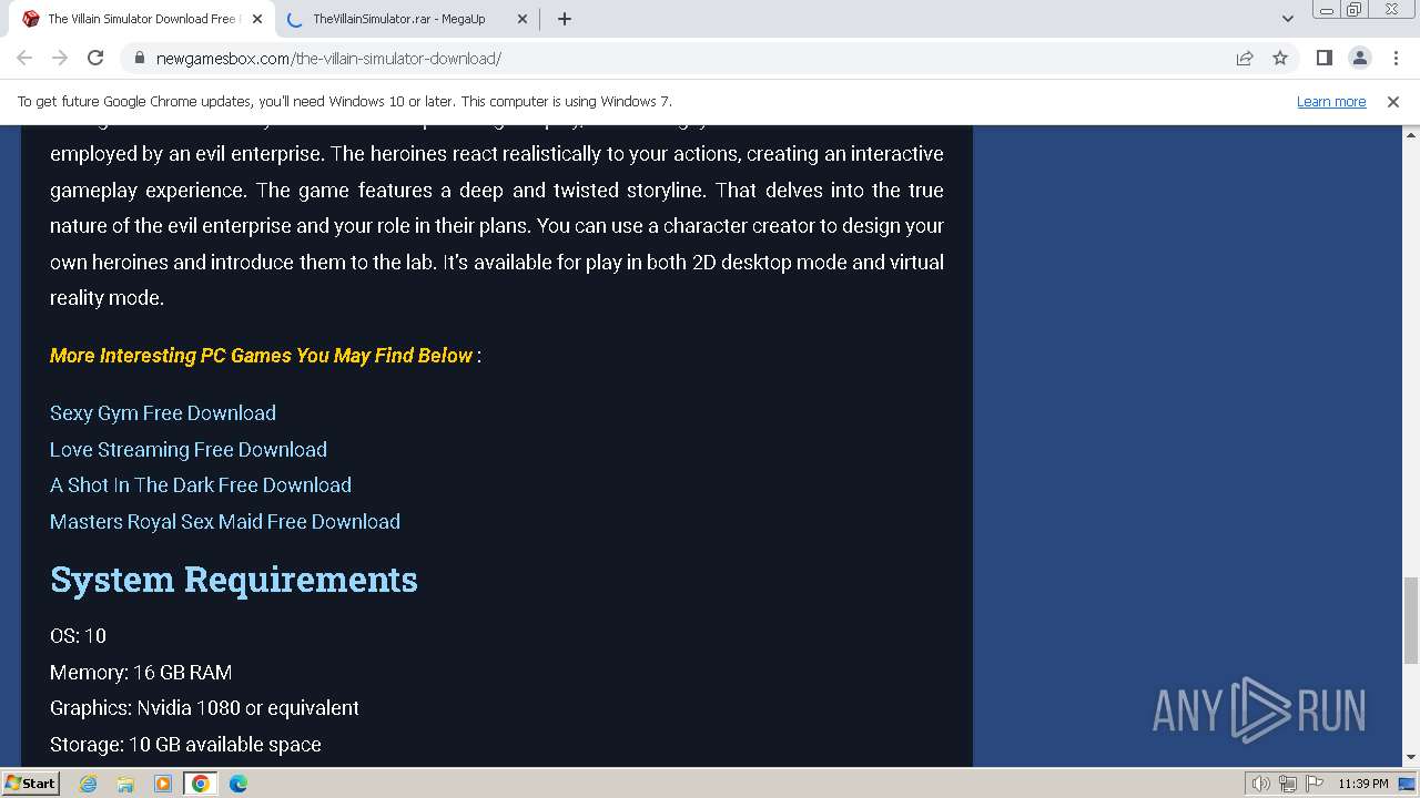 Malware analysis https://newgamesbox.com/the-villain-simulator-download/  Malicious activity | ANY.RUN - Malware Sandbox Online